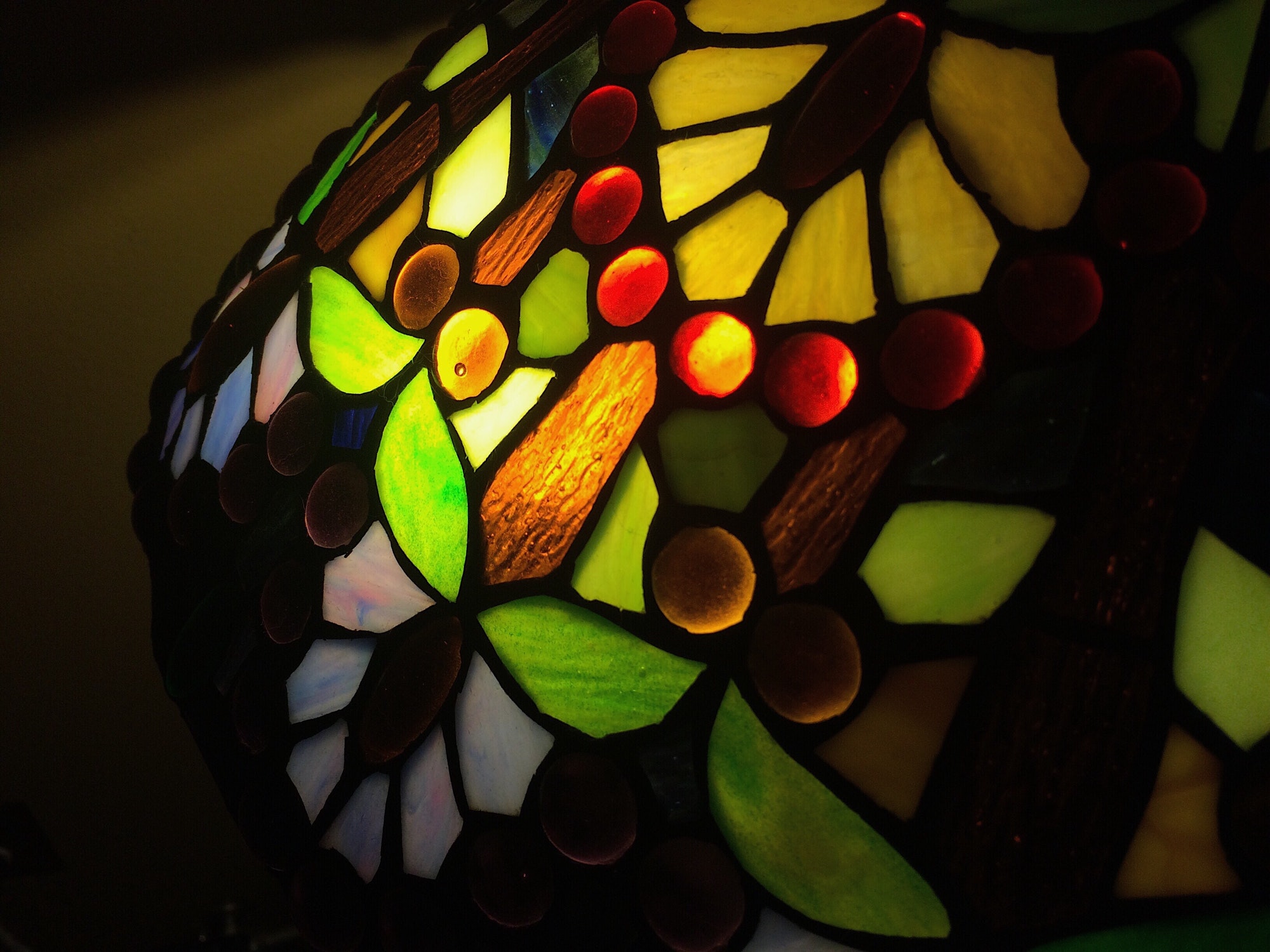 Lamp with colorful stained glass